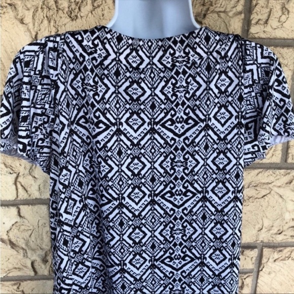 AB studio Black & White Tunic Top career casual Business Size Large - Picture 8 of 12
